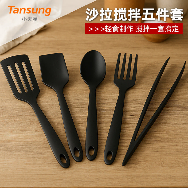 5-Piece Nylon Kitchen Utensil Set – Heat Resistant Non-Stick Cooking Tools