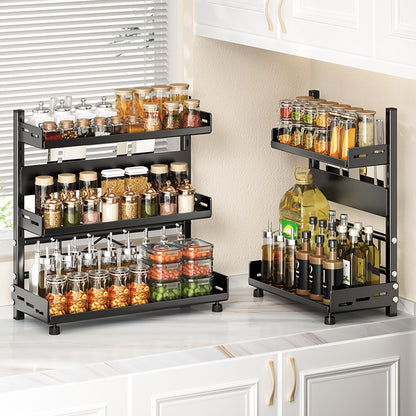 3-Tier Kitchen Spice Rack Organizer – Countertop Storage Shelf for Spice Bottles