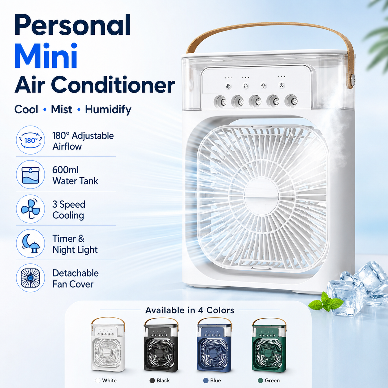🧊Mini Air Conditioner, Personal Desktop Air Cooler for Home & Office