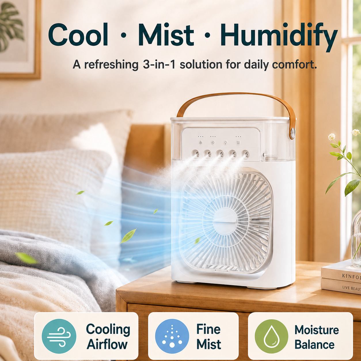 🧊Mini Air Conditioner, Personal Desktop Air Cooler for Home & Office