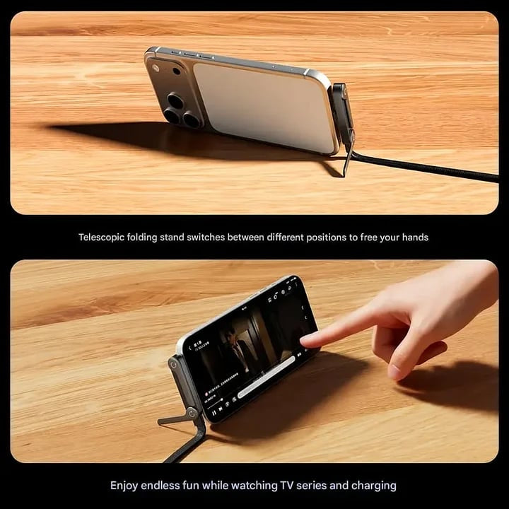 ⚡Official Authorized |2-in-1Invisible HolderCharger Cable - 240wFast Charging Cord withBuilt-In Phone Stand