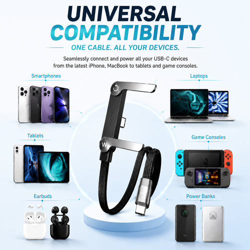 ⚡Official Authorized |2-in-1Invisible HolderCharger Cable - 240wFast Charging Cord withBuilt-In Phone Stand