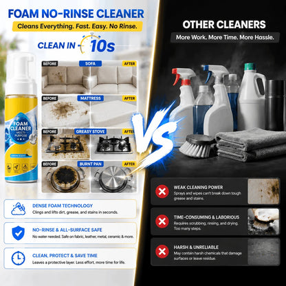 🔥Last Day 50%🔥 OFFFoam No-Rinse Cleaner- Spray, Wipe & Done