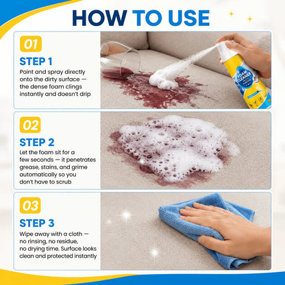 🔥Last Day 50%🔥 OFFFoam No-Rinse Cleaner- Spray, Wipe & Done