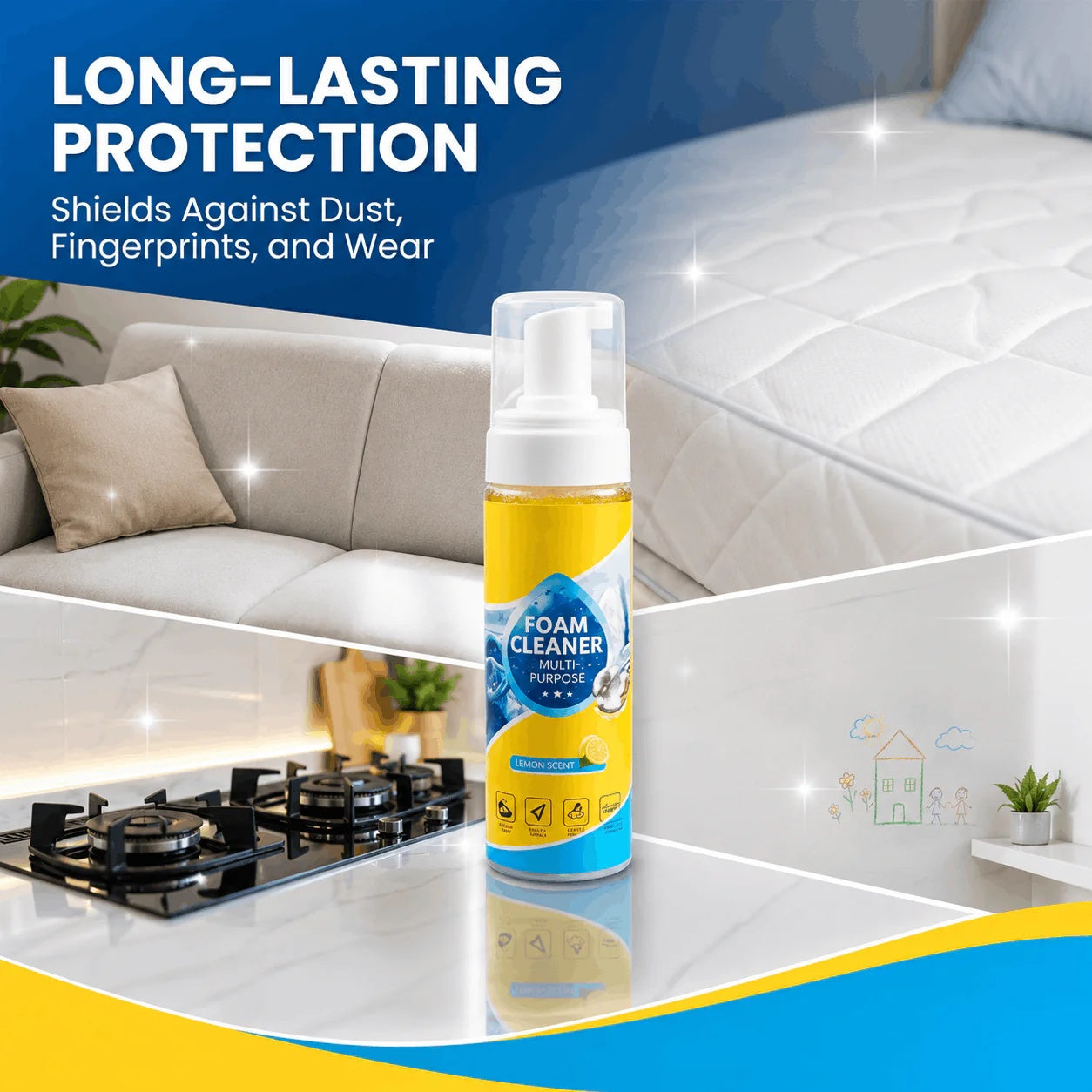 🔥Last Day 50%🔥 OFFFoam No-Rinse Cleaner- Spray, Wipe & Done